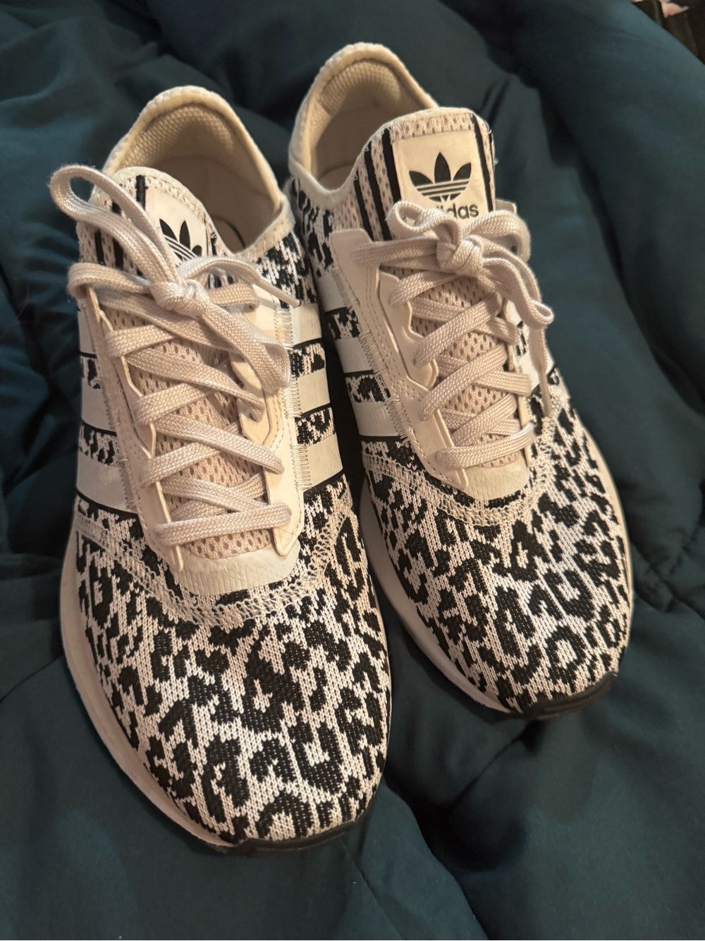 adidas Women's Black & White Knit Pattern Running Shoes